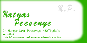 matyas pecsenye business card